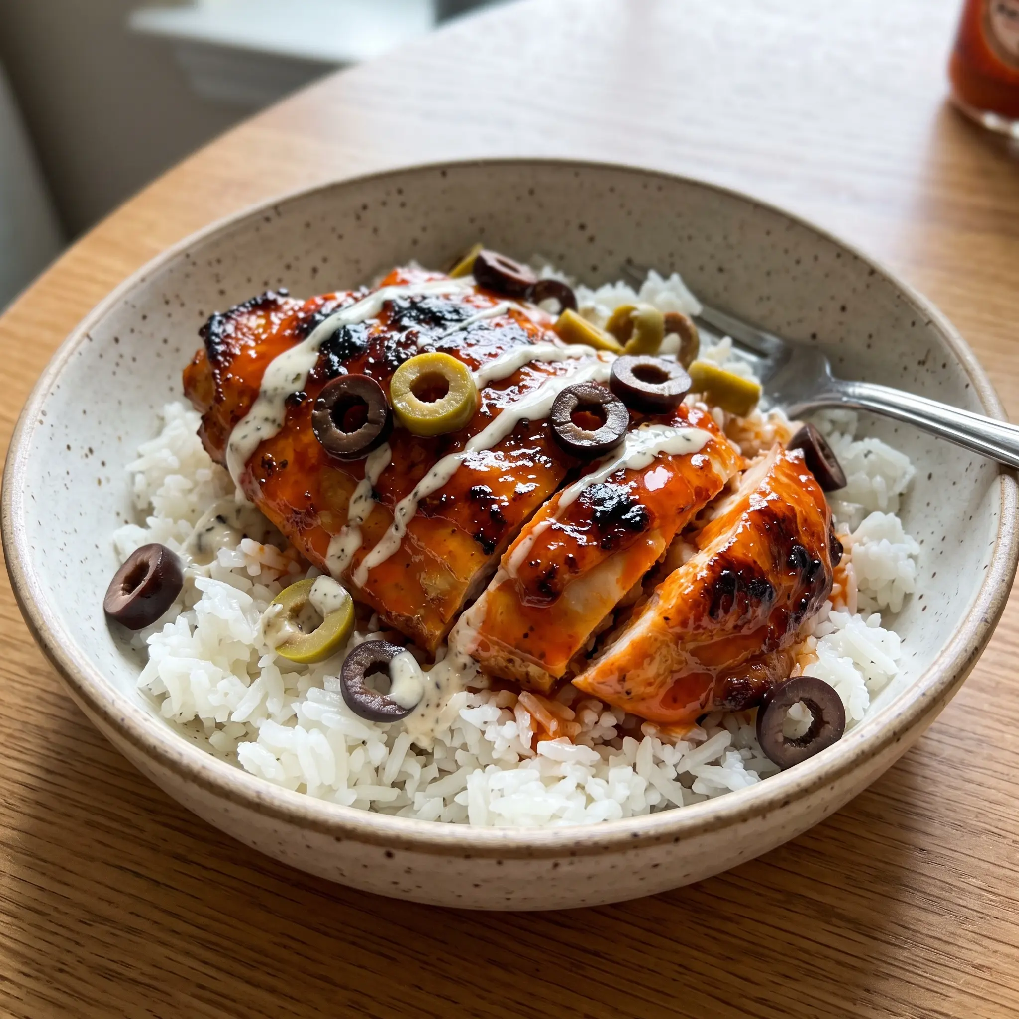 Frank's Hot Buffalo Chicken & Rice Bowls — the finished dish